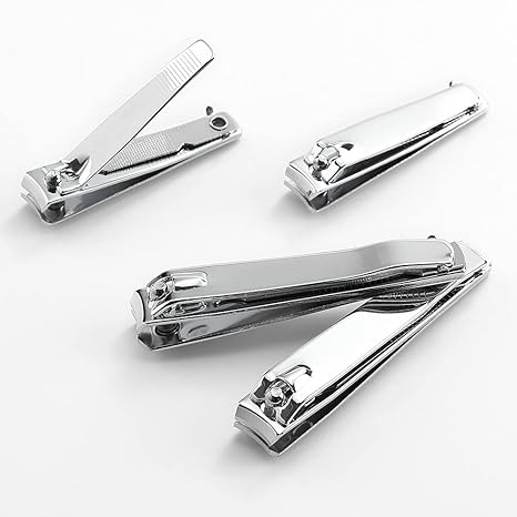 4 Pcs Professional Stainless Steel Toenail Clipper and Fingernails - Swing Out Nail Cleaner/File - Sharpest Stainless Steel Clipper - Wide Easy Press Lever – Nail Cutter