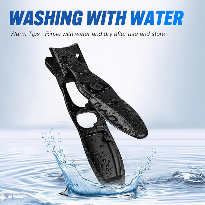 Nail Clippers, Premium Stainless Steel Wide Jaw Anti Splash Design,Ultra Sharp Heavy Duty Clippers with Ergonomic Lever,Perfect for Men,Women, and Seniors(Black)