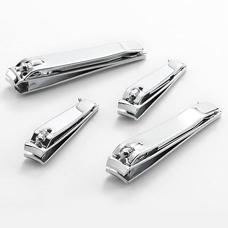 4 Pcs Professional Stainless Steel Toenail Clipper and Fingernails - Swing Out Nail Cleaner/File - Sharpest Stainless Steel Clipper - Wide Easy Press Lever – Nail Cutter
