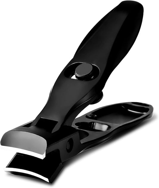 Nail Clippers, Premium Stainless Steel Wide Jaw Anti Splash Design,Ultra Sharp Heavy Duty Clippers with Ergonomic Lever,Perfect for Men,Women, and Seniors(Black)