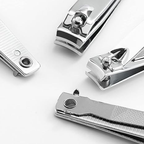 4 Pcs Professional Stainless Steel Toenail Clipper and Fingernails - Swing Out Nail Cleaner/File - Sharpest Stainless Steel Clipper - Wide Easy Press Lever – Nail Cutter