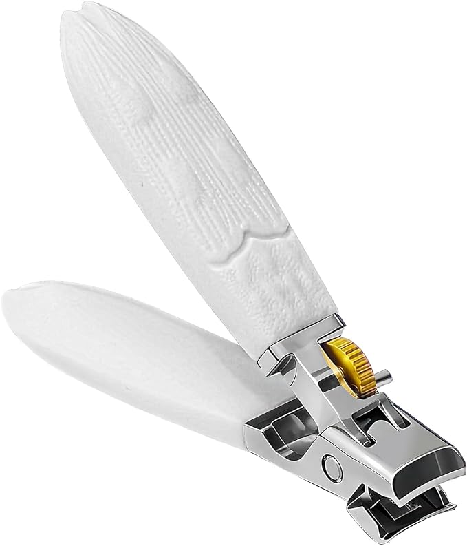 Wide Jaw Anti-Slip Nail Clippers with Safety Lock & Splash Guard – Razor-Sharp Blades for Thick Nails, Heavy Duty Stainless Steel Clipper for Women/Men/Kids/Seniors