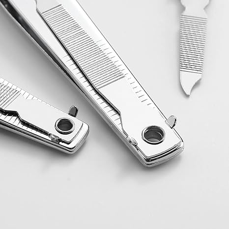 4 Pcs Professional Stainless Steel Toenail Clipper and Fingernails - Swing Out Nail Cleaner/File - Sharpest Stainless Steel Clipper - Wide Easy Press Lever – Nail Cutter