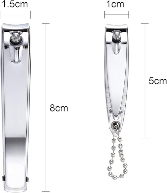 12 Pieces Stainless Nail Clippers Set Fingernail and Toenail Clippers Nail Cutter Tool Set for Men and Women(Silver)