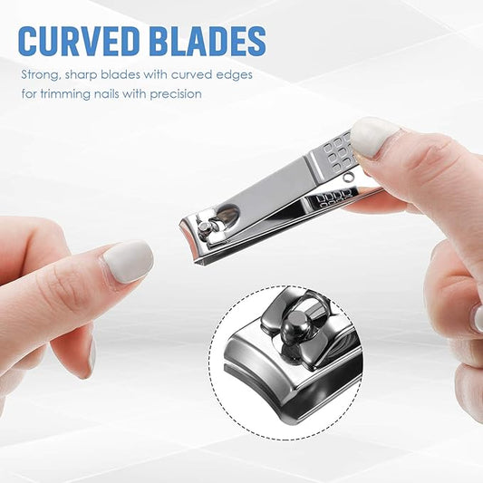 12 Pieces Nail Clipper Set Stainless Steel Nail Cutter Fingernails and Toenail Clipper Cutter for Women Men (Silver)