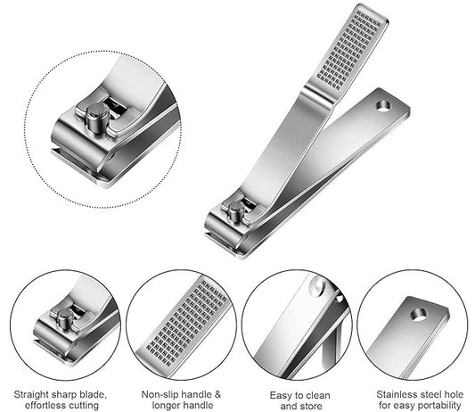 6 Pieces Large Toenails Clippers Straight Edge Toenails Clippers Stainless Steel Nails Cutters for Men Women Thick Nails(Silver)